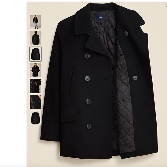 NWT J. Crew Men's Peacoat Wool Blend with PrimaLoft Black Size XL - Picture 12 of 12